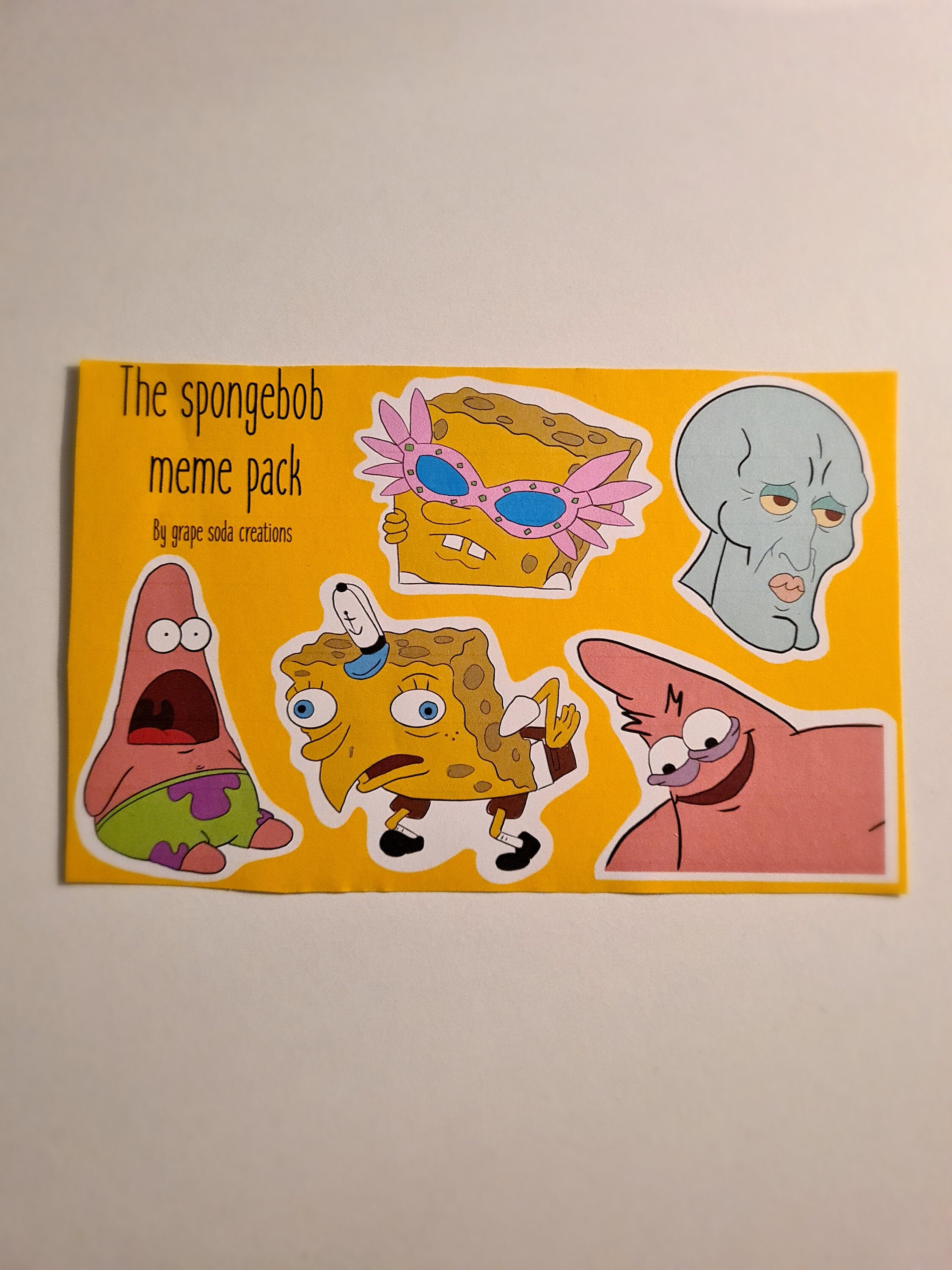 Spongebob Meme Sticker Pack Handdrawn TikTok Vine Funny Joke | Etsy