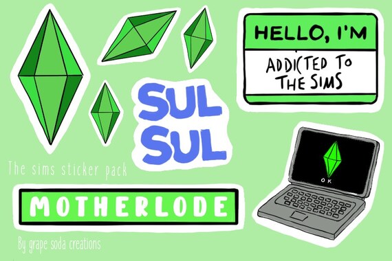 The Sims Sticker Pack Rainbow Stickers Aesthetic Stickers Etsy