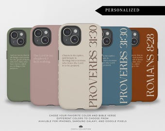 Custom Christian Phone Case with Bible Verse | Minimalist Aesthetic Neutral | iPhone 17 Samsung Galaxy S26 Case Google Pixel