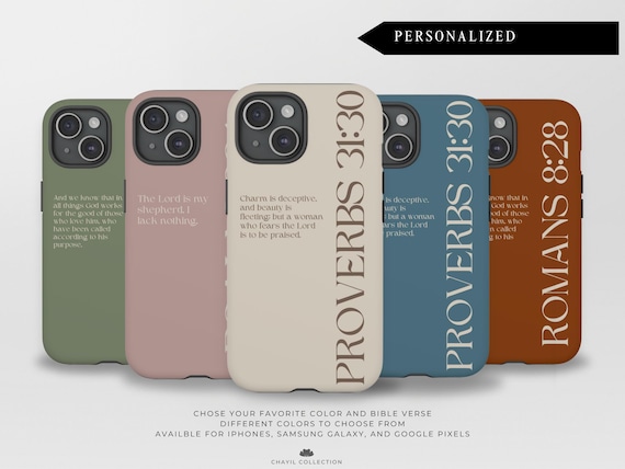 Custom Christian Phone Case with Bible Verse | Minimalist Aesthetic Neutral | iPhone 18 Samsung Galaxy S26 Case Google Pixel