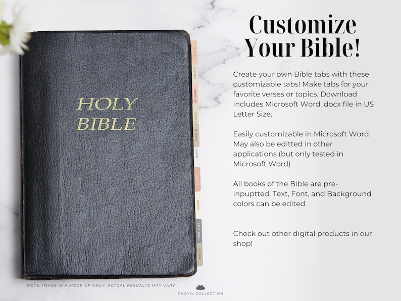 Customizable Printable Bible Tabs | Editable Bible Tabs | US Letter ...