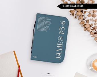 Custom Bible Cover for Men for Women with Name and Verse | PU Leather Bible Slip Cover | Christian Gift Idea | Bible Cover Carrier