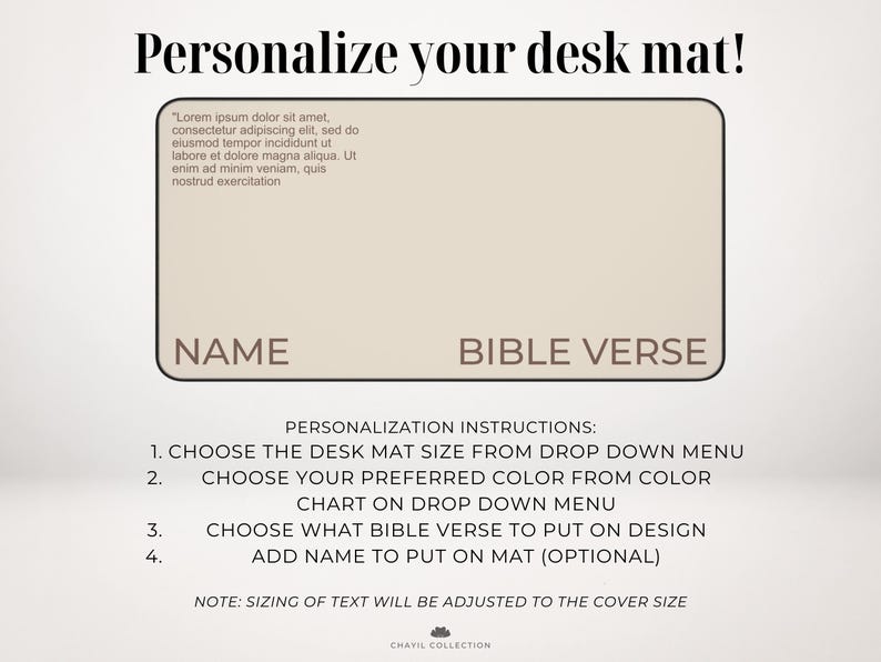 Custom Desk Mat | Scripture Mouse Pad Gaming | Christian Bible Verse Design | Desk Accessories | Custom Desk Pad image 3