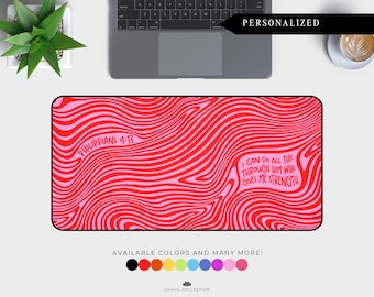 Custom Desk Mat | Christian Bible Verse Wavy Design | Scripture Mouse Pad Gaming