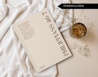Personalized Bible Verse Notebook: Matte Hardcover Christian Journal