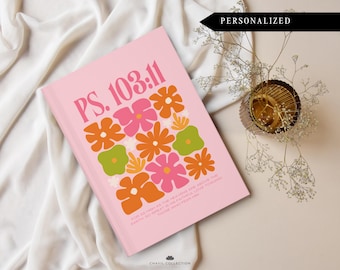 Personalized Floral Bible Verse Notebook: Christian Journal