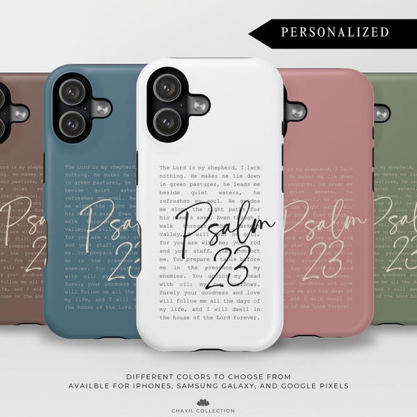 Psalm 23 Phone Case | The Lord is My Shepherd | iPhone, Samsung Galaxy, Google Pixel Tough Cases