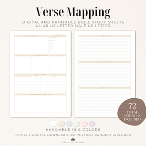 Druckbare Bibel-Vers-Kartierungsblätter | Digitales und druckbares PDF | Werkzeuge zum Bibellernen | Schriftzuordnung | Schriftkartenstudie