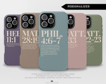 Custom Christian Phone Case with Bible Verse | Large Print Minimalist Aesthetic | iPhone 17 Samsung Galaxy Google Pixel | MagSafe® Option