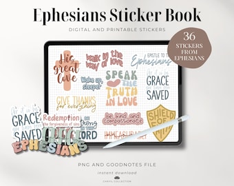 Ephesians Stickers | Christian Digital and Printable Stickers | Goodnotes and PNG stickers | Digital Stickerbook | Faith Goodnotes