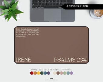 Custom Desk Mat | Scripture Mouse Pad Gaming | Christian Bible Verse Design | Desk Accessories | Custom Desk Pad