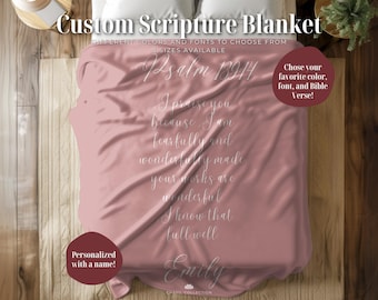 Custom Christian Blanket | Bible Verse | Custom Name Personalized Blanket | Scripture | Christian Gift | Prayer Blanket | Throw Beddings