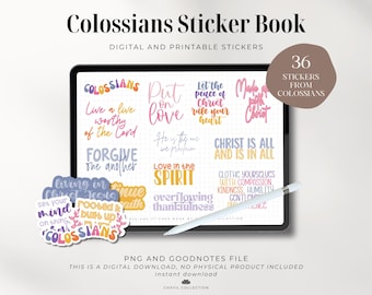 Colossians Christian Stickers: Digital Scripture PNG, Goodnotes (Digital Download)