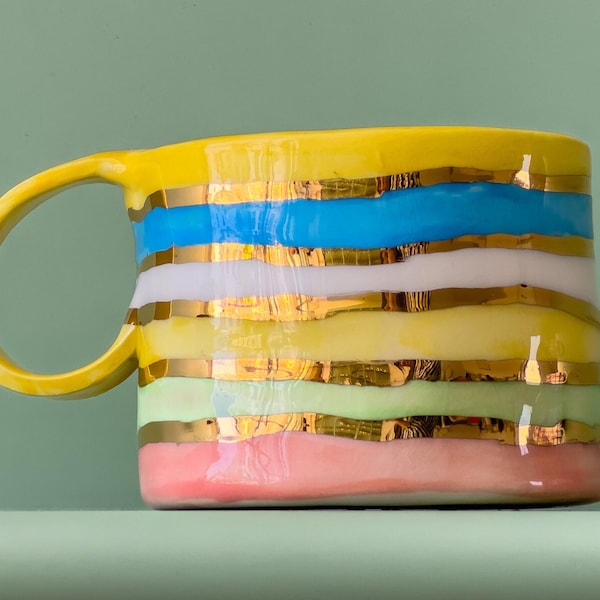 Mug en céramique fait main en céramique, idée cadeau artisanale, tasse à café, cadeau pour elle, cadeau d'anniversaire personnalisé unique