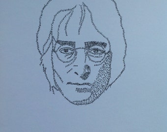 Original Hand Drawn Peace Word Art John Lennon Beatles