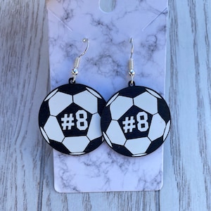 Custom Soccer Number Earrings