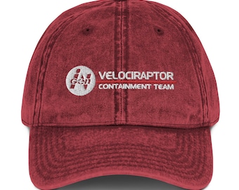 Velociraptor Containment Team - Vintage Cotton Twill Cap