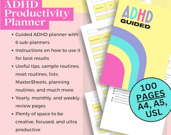 ADHD Planner for Adults: Guided Productivity, Undated (PDF)