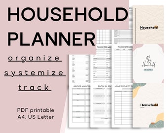 Planificador familiar imprimible: Carpeta de organización del hogar (PDF y JPG)