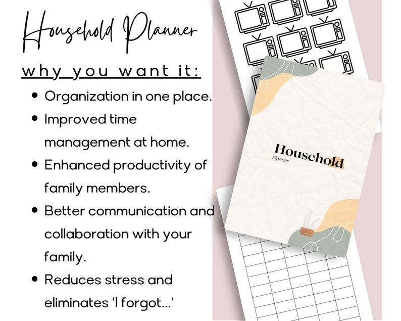 Home Planner Printable: Family Organizer, Cleaning, Maintenance (PDF ...