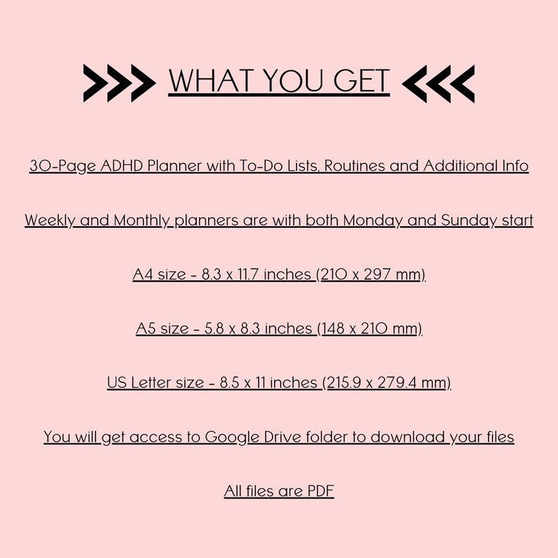 ADHD Todo Lists and Routines Planner With Review and Reset Pages