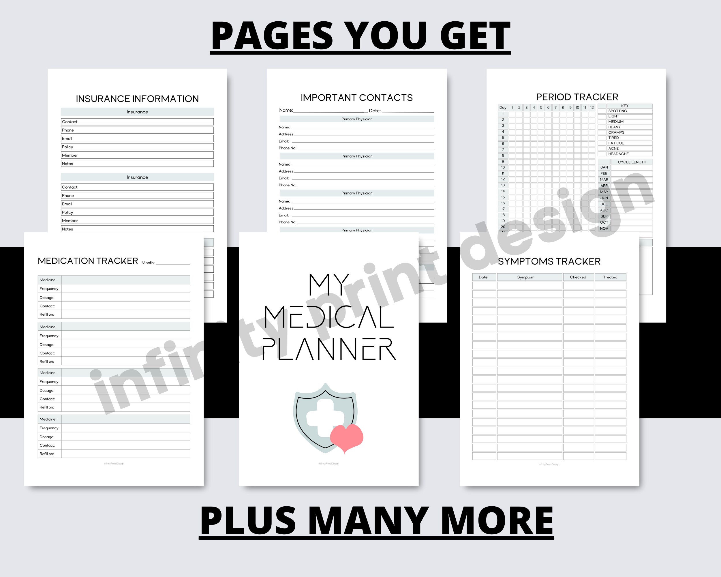 Medical Planner Printable for Keeping Medical History, Health Trackers ...