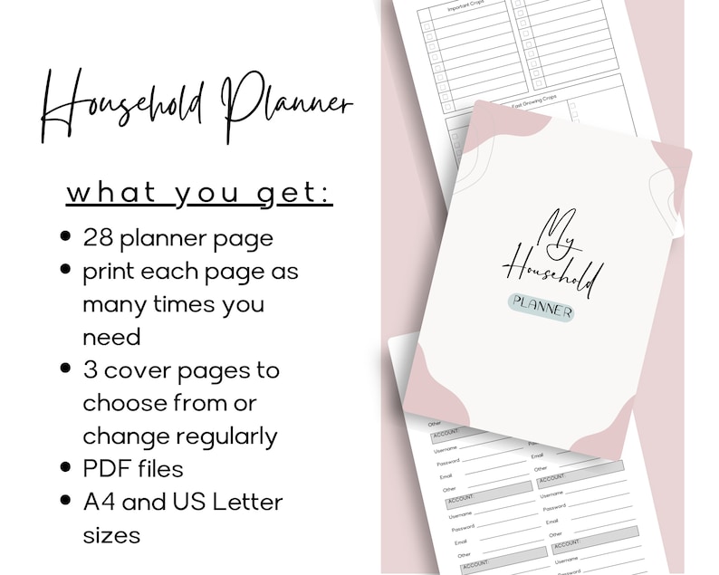 Home Planner Printable: Family Organizer, Cleaning, Maintenance (PDF ...