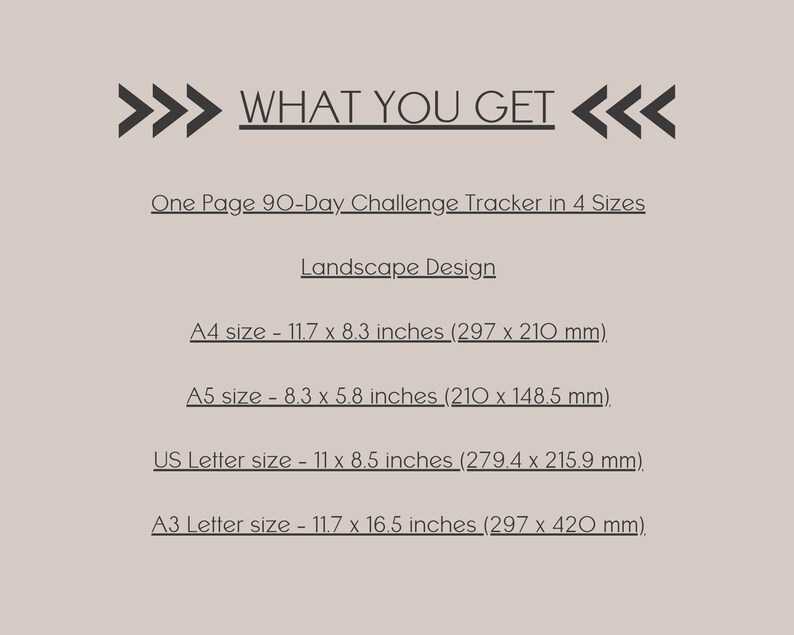 90-day Challenge Tracker Printable PDF, Landscape, Instant Download ...