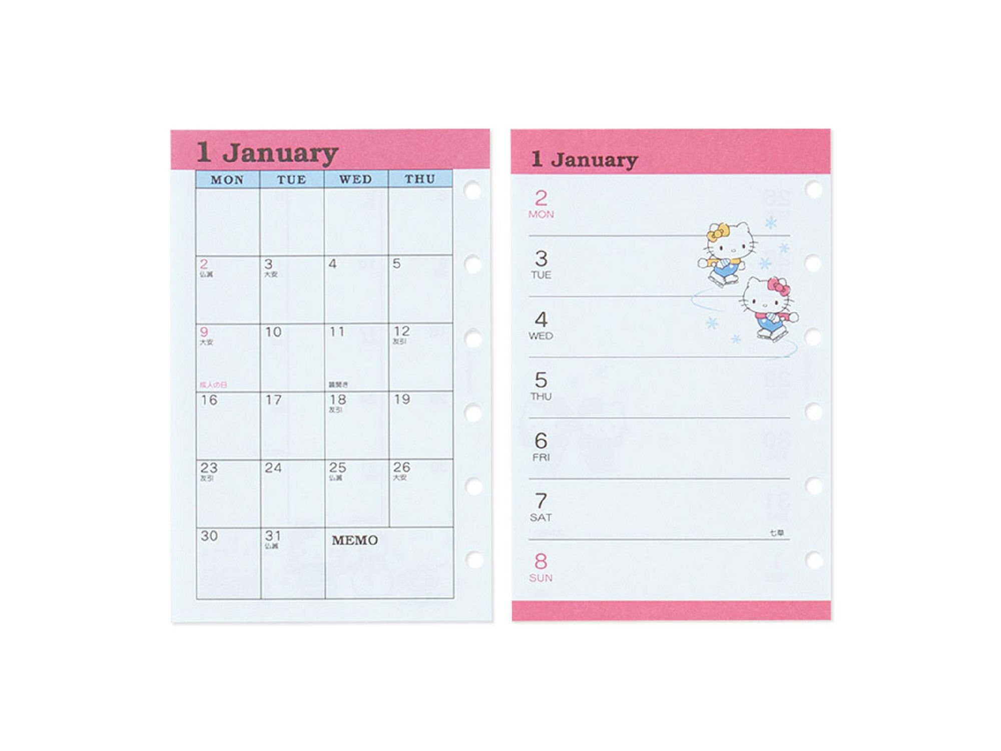 2022 - 2023 Hello Kitty & Mimmy Agenda Refills for FF Pocket