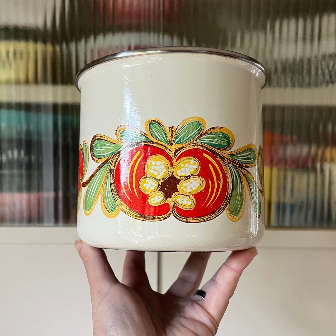 Midcentury Enamel Stove Top Pan Etsy