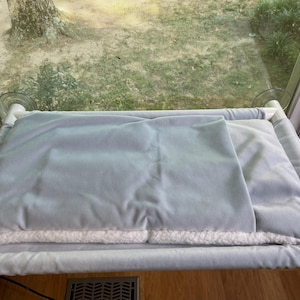 Cat Window Hammock with matching kneading pillow - lt blue velvet