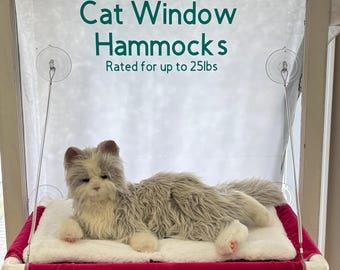 Cat Window Hammock with matching kneading pillow - Hot Pink