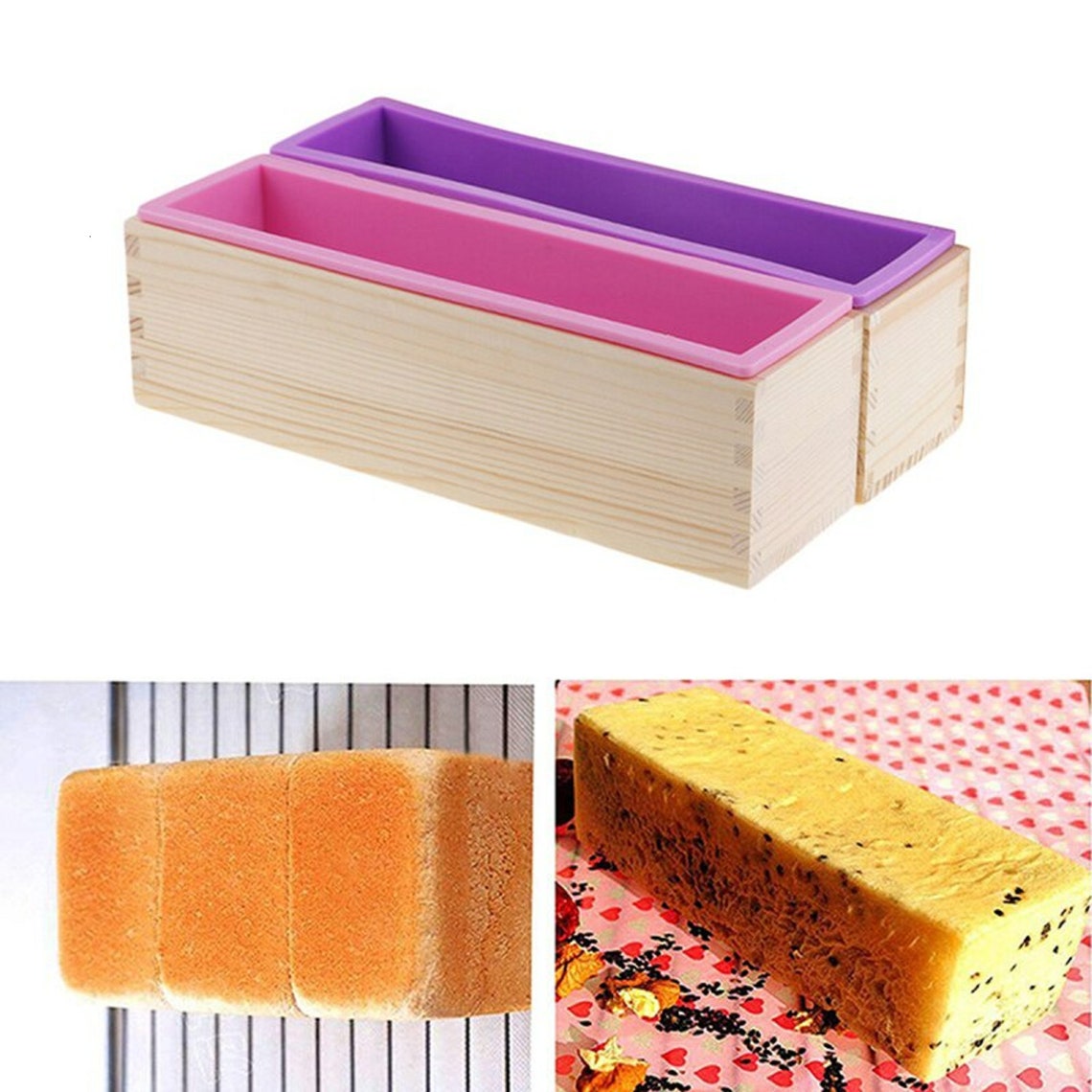 1200ML Silicone Soap Mold Rectangular Wooden Box With Flexible Etsy