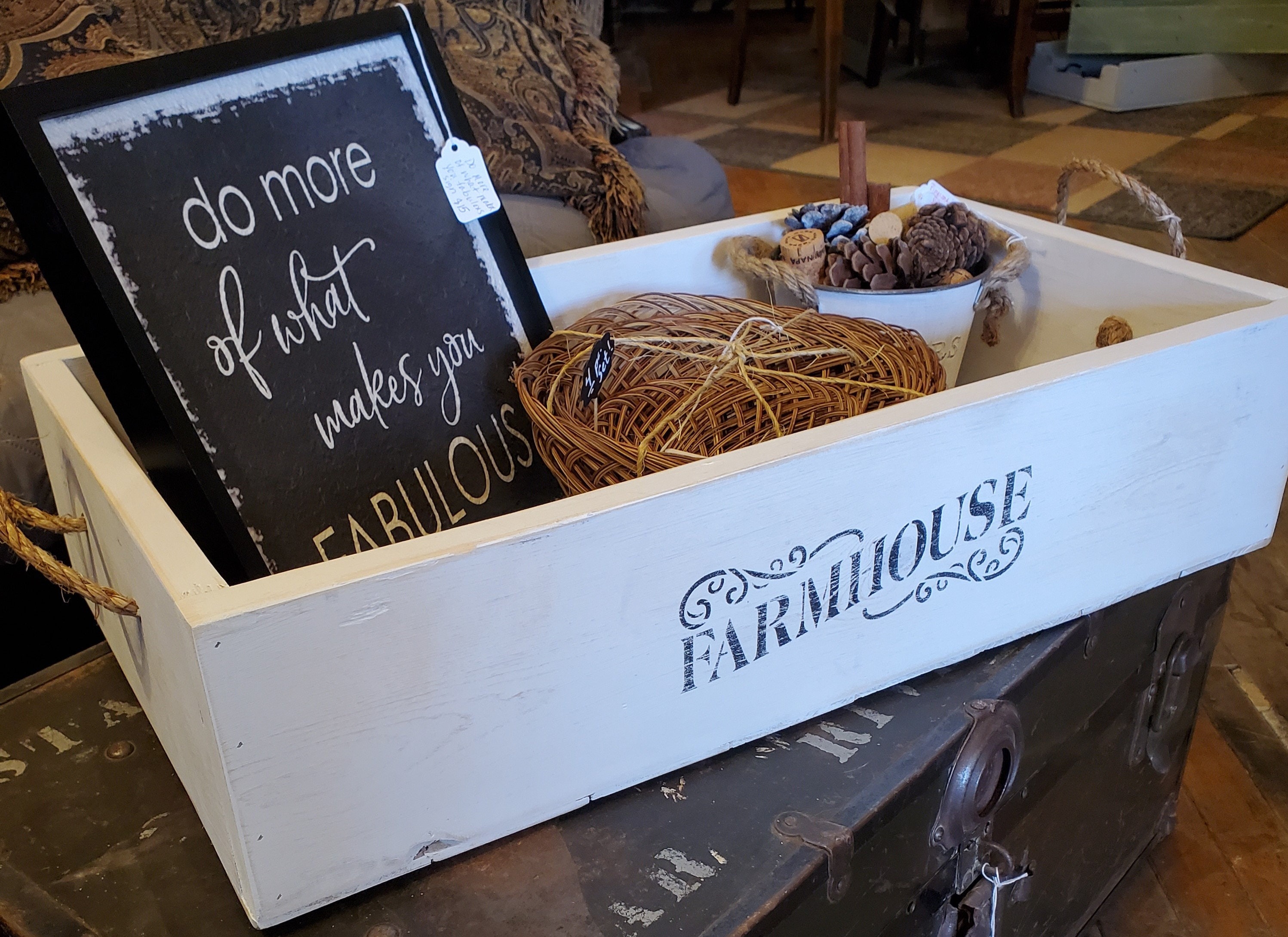 Large table box box decor tray decor farmhouse box Etsy