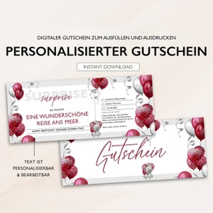 Gepersonaliseerde voucher PDF-download | Voucher om uit te printen en in te vullen Voucherkaart Bewerkbare vouchers om cadeau te geven