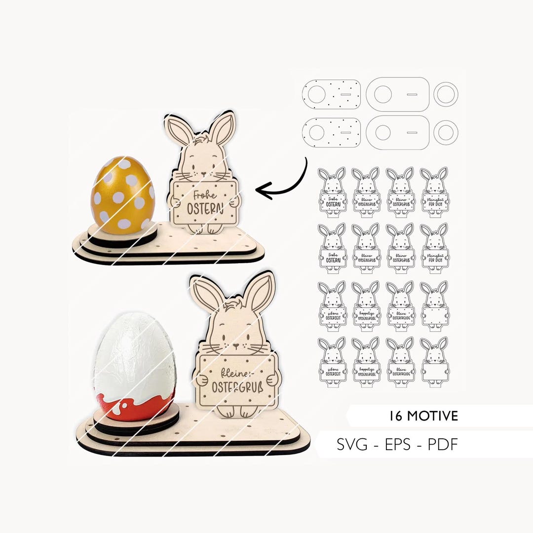 Laser File Easter SVG Egg Holder Easter Gift Table Decoration Chocolate ...