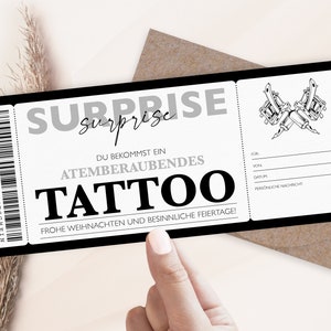 Personalisierter Gutschein Tattoo Ticket PDF Download Weihnachten Tattoogutschein Gutscheinkarte Gutscheine Zum Ausdrucken Zum Ausfüllen Bild 4