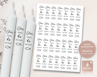 Candle tattoos communion PDF template candles water slide film Nice that you are here stick candles | Candle Decorating Gift Printable