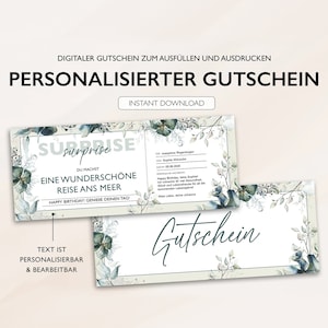 Gepersonaliseerde voucher PDF-download | Voucher om af te drukken en in te vullen Voucherkaart Bewerkbare vouchers om cadeau te geven