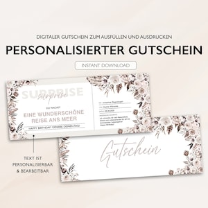 Personalisierter Gutschein PDF Download | Gutschein Zum Ausdrucken Und Zum Ausfüllen Gutscheinkarte Bearbeitbare Gutscheine Zum Verschenken