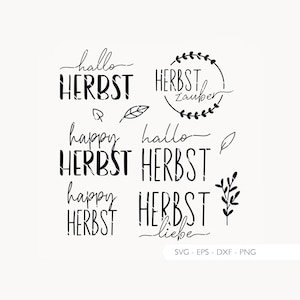 Plotterdatei Herbst Herbstliebe SVG Eps DXF PNG Vektor Plotterdateien Schriftzug Deutsch Blätter Plotter Laserdatei Digitaler Download v2