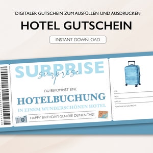 Personalisierter Gutschein Hotel Ticket PDF Download Hotel Reservierung Gutscheinkarte Bearbeitbare Gutscheine Zum Ausdrucken Zum Ausfüllen Bild 2