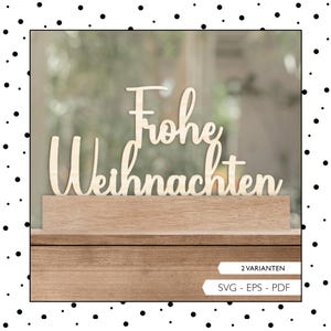 Laserdatei Schriftzug Frohe Weihnachten SVG Klötzchen Schnittdatei Weihnachten Plotterdatei Laser Cut Digitaler Download v555