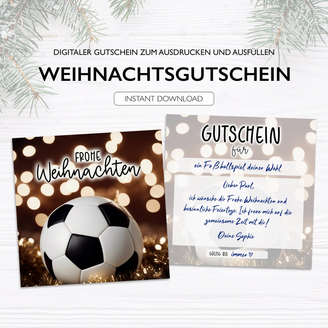 Personalized Football Voucher PDF Download Christmas Football Voucher ...