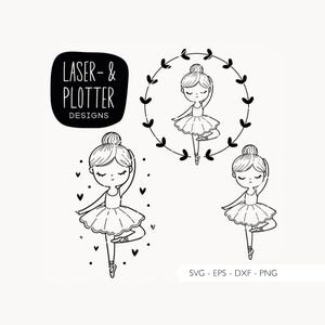 Ballerina Plotter File SVG EPS DXF PNG | Digistamp Ballerina Laser File Laser Cut Cutting File Plotter Digital Download v181