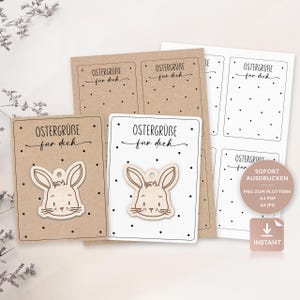 Druckvorlage Ostern PDF Vorlage Zum Ausdrucken Geschenkkarte Ostergrüße Geschenk Verpackung PNG Plotterdatei Download Datei 861