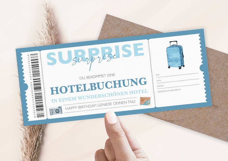 Personalisierter Gutschein Hotel Ticket PDF Download Hotel Reservierung Gutscheinkarte Bearbeitbare Gutscheine Zum Ausdrucken Zum Ausfüllen Bild 4
