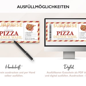 Personalized Voucher Pizza Ticket PDF Download Restaurant Dinner Editable Vouchers To Print And Fill Out image 5