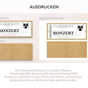 Personalisierter Gutschein Konzert Ticket PDF Download Konzertgutschein Gutscheinkarte Bearbeitbare Gutscheine Zum Ausdrucken Zum Ausfüllen zdjęcie 7