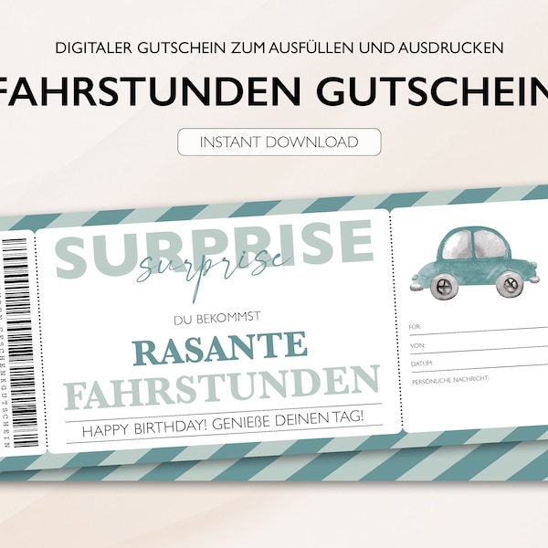 Gutschein führerschein pdf - Etsy.de